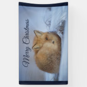 Niedlicher kleiner Fox knurrte Foto Weihnachten Banner (Vertikal)
