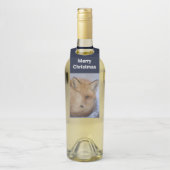 Niedlicher kleiner Fox knurrte Foto Weihnachten Flaschenanhänger (Auf Flasche)