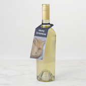 Niedlicher kleiner Fox knurrte Foto Weihnachten Flaschenanhänger (Angewinkelt)