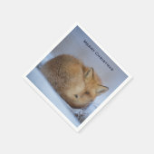 Niedlicher kleiner Fox knurrte Foto Weihnachten Serviette (Ecke)