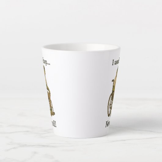 Niedlicher kleiner Frosch im Rollstuhl positiv. Milchtasse (Vorderseite)