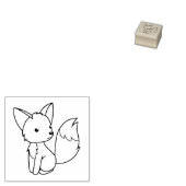 Niedlicher kleiner Fuchs auf 1x1 Gummistempel (Stempel)
