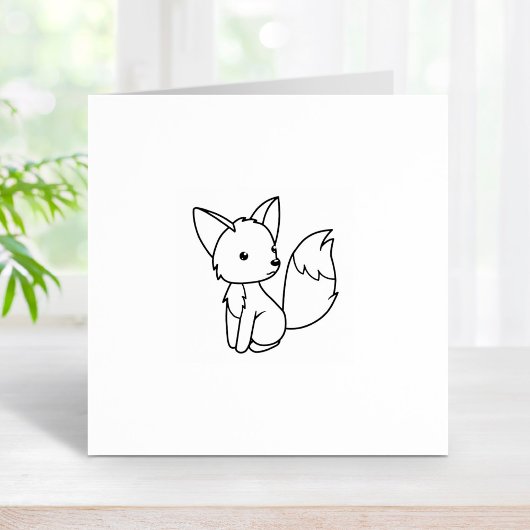 Niedlicher kleiner Fuchs auf 1x1 Gummistempel