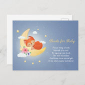 Niedlicher kleiner Fuchs auf den Mondbüchern für d Postkarte (Vorne/Hinten)