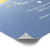 Niedlicher kleiner Fuchs auf der Mondkapsel Poster (Ecke)