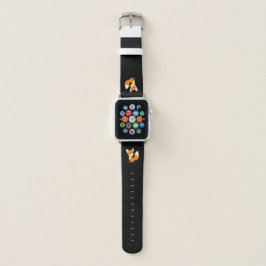 Niedlicher kleiner Fuchs auf Schwarz Apple Watch Armband