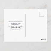 Niedlicher kleiner Fuchs hat das Foto im Winter au Postkarte (Rückseite)