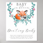 Niedlicher kleiner Fuchs in Blüte - Sag kein Baby  Poster (Vorne)