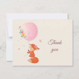 Niedlicher kleiner Fuchs mit Ballon danke Karte