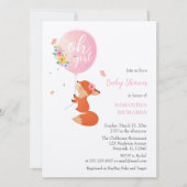 Niedlicher kleiner Fuchs mit Ballon-Einladung Einladung (Vorderseite)