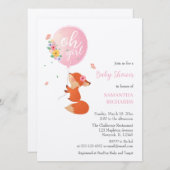 Niedlicher kleiner Fuchs mit Ballon-Einladung Einladung (Vorne/Hinten)