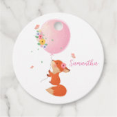 Niedlicher kleiner Fuchs mit Ballon Geschenkanhänger (Vorderseite)