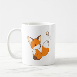 Niedlicher kleiner Fuchs sieht Schmetterling-Kaffe Kaffeetasse