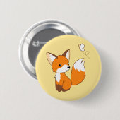 Niedlicher kleiner Fuchs sieht Schmetterling zu Button (Vorne & Hinten)