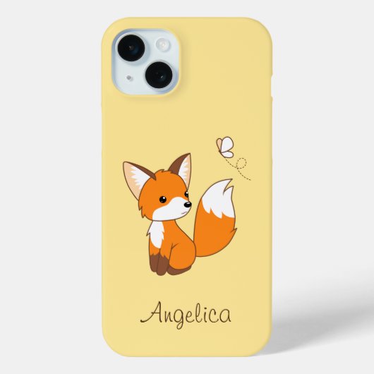 Niedlicher kleiner Fuchs sieht Schmetterling zu Case-Mate iPhone Hülle (Rückseite)