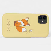 Niedlicher kleiner Fuchs sieht Schmetterling zu Case-Mate iPhone Hülle (Rückseite (Horizontal))