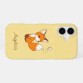 Niedlicher kleiner Fuchs sieht Schmetterling zu iPhone 16 Hülle (Rückseite (Horizontal))