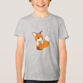 Niedlicher kleiner Fuchs sieht Schmetterling zu Tri-Blend Shirt (Vorderseite)