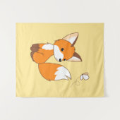Niedlicher kleiner Fuchs sieht Schmetterling zu Wandteppich (Vorderseite (Horizontal))