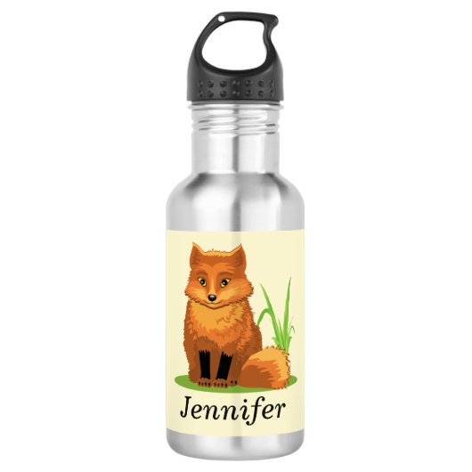 Niedlicher kleiner Fuchs zurück in die Schule Trinkflasche (Vorderseite)