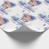 Niedlicher kleiner Girl Cake Add Name Age Geburtst Geschenkpapier (Ecke)