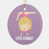 Niedlicher kleiner Gymnast-blonde Keramikornament (Links)