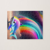 Niedlicher kleiner Hai mit Regenbogen Puzzle (Horizontal)