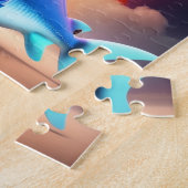 Niedlicher kleiner Hai mit Regenbogen Puzzle (Seite)