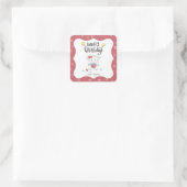 Niedlicher kleiner Hamster Custom Happy Birthday Quadratischer Aufkleber (Tasche)