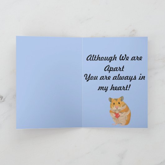 Niedlicher kleiner Hamster, der ein Herz "Vermisst Karte (Innenseite)