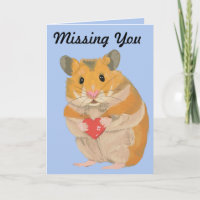 Niedlicher kleiner Hamster, der ein Herz "Vermisst