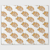 Niedlicher kleiner Hamster, der eine Blume hält Geschenkpapier (Flach)