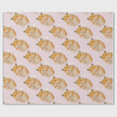 Niedlicher kleiner Hamster, der eine Blume hält Geschenkpapier (Flach)