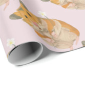 Niedlicher kleiner Hamster, der eine Blume hält Geschenkpapier (Rolleneckpunkt)