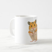 Niedlicher kleiner Hamster, der eine Blume hält Kaffeetasse (Vorderseite Links)
