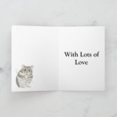 Niedlicher kleiner Hamster in gelber Sonnenblume Karte (Innenseite)