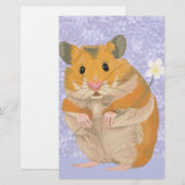 Niedlicher kleiner Hamster mit Blume Briefpapier (Vorne/Hinten)