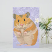 Niedlicher kleiner Hamster mit Blume Briefpapier (Stehend Vorderseite)