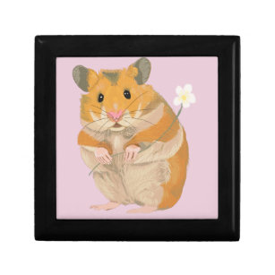 Niedlicher kleiner Hamster mit Blume Erinnerungskiste