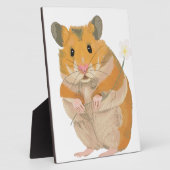 Niedlicher kleiner Hamster mit Blume Fotoplatte (Seite)