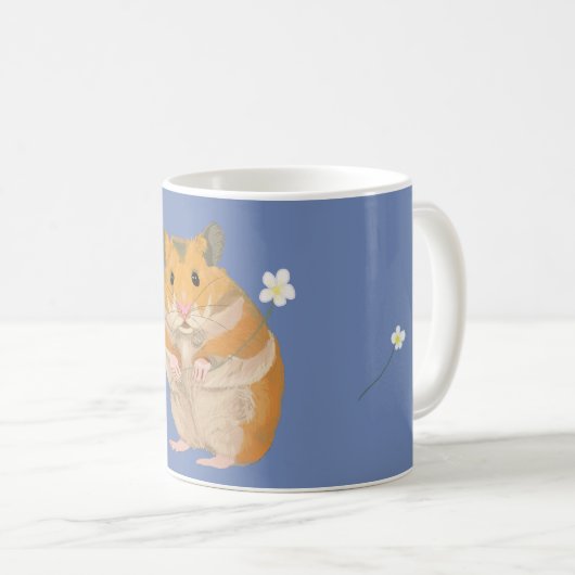 Niedlicher kleiner Hamster mit Blume Kaffeetasse (VorderseiteRechts)