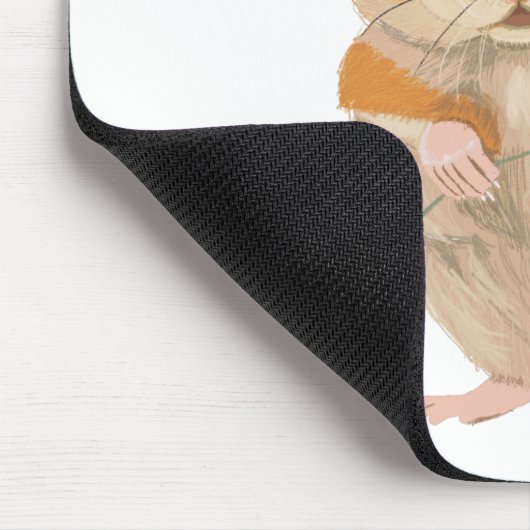 Niedlicher kleiner Hamster mit Blume Mousepad (Ecke)