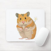 Niedlicher kleiner Hamster mit Blume Mousepad (Mit Mouse)