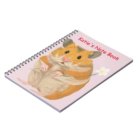 Niedlicher kleiner Hamster mit Blume Notizblock (Linke Seite)