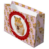 Niedlicher kleiner Hamster mit einem Ostereier, gr Große Geschenktüte (Vorderseite Schrägansicht)
