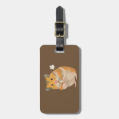 Niedlicher kleiner Hamster mit einer Blume Gepäckanhänger (Vorderseite vertikal)