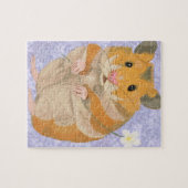 Niedlicher kleiner Hamster mit einer Blume Puzzle (Horizontal)