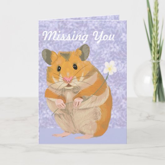 Niedlicher kleiner Hamster mit einer Blume "Vermis Karte (Vorderseite)