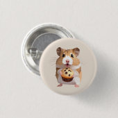 Niedlicher kleiner Hamster mit Muffin Button (Vorne & Hinten)