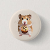 Niedlicher kleiner Hamster mit Muffin Button (Vorderseite)